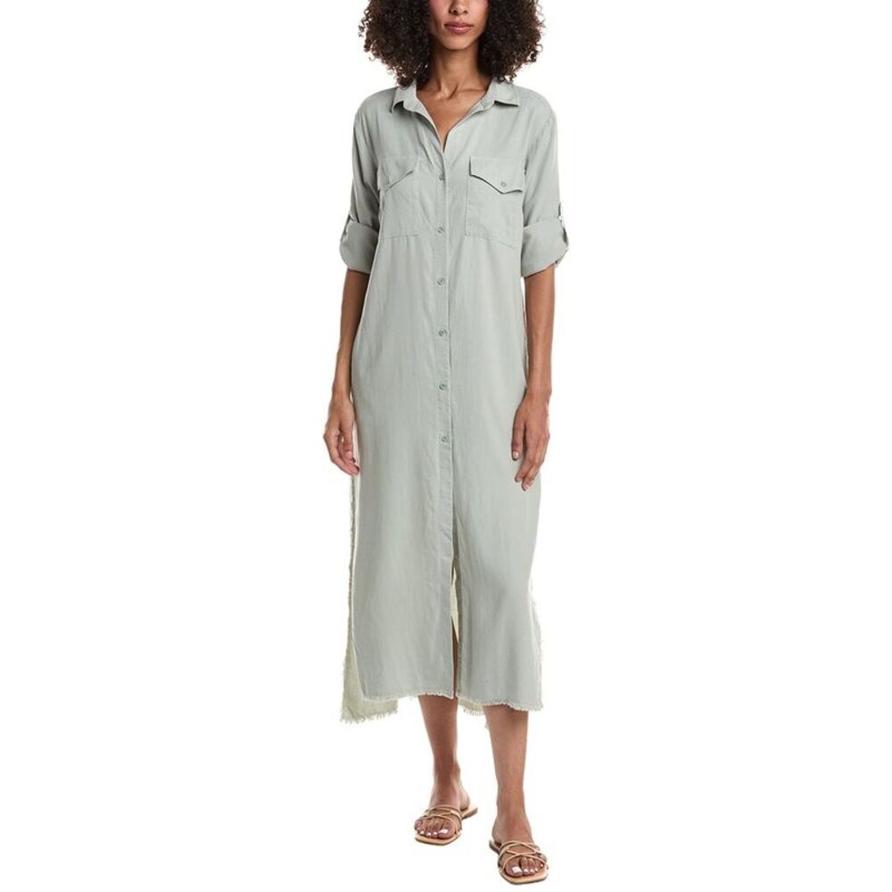 Bella Dahl Womens  Maxi Shirt Dress, Green